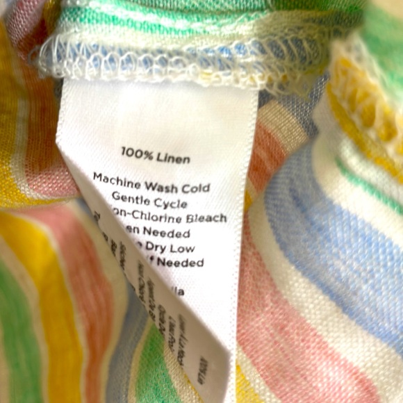 NWT 100% Linen Talbots Pastel Stripes Top Size Large - Picture 5 of 6